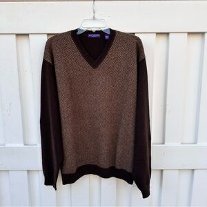 Men's John Ashford Cashmere V-Neck Pullover Sweater EUC